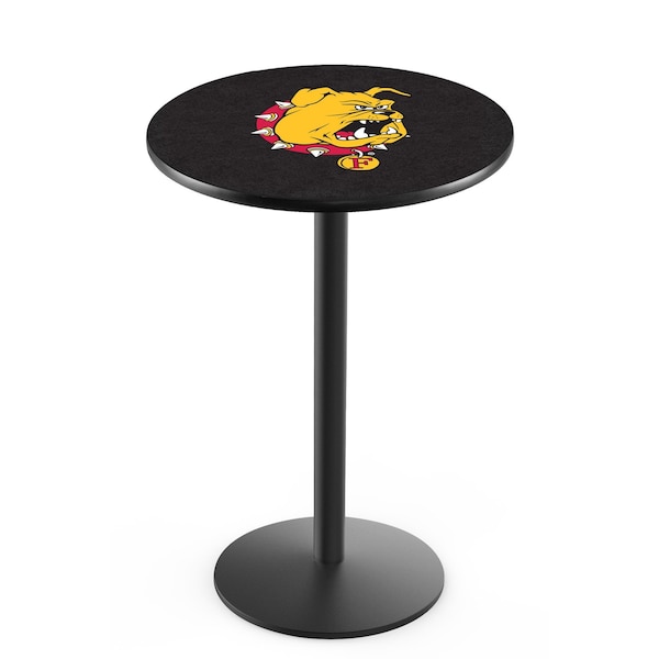 Holland Bar Stool Co 36" Blk Wrinkle Ferris State Pub Table, 36" dia. Top - L214B3636FERRST