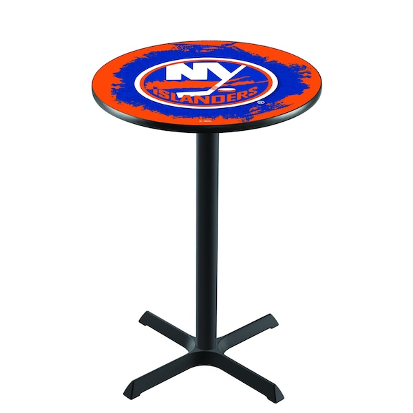 Holland Bar Stool Co 42" Blk Wrinkle New York Islanders Pub Table - L211B4228NYISLN