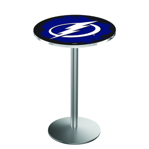 Holland Bar Stool Co 42" Stainless Steel Tampa Bay Lightning Pub Table - L214S4228TBLGHT