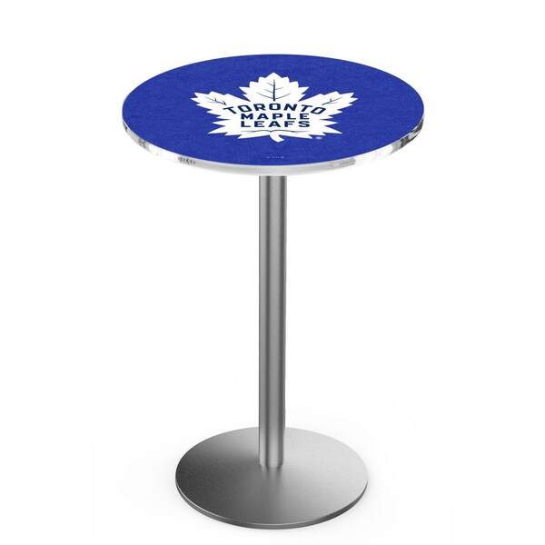 Holland Bar Stool Co 36" Stainless Steel Toronto Maple Leafs Pub Table, 36" dia. Top - L214S3636TORMPL