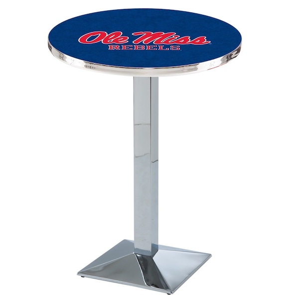 Holland Bar Stool Co 36" Chrome Ole' Miss Pub Table - L217C3628MSSPPU