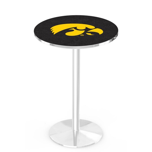 Holland Bar Stool Co 42" Chrome Iowa Pub Table, 36" dia. Top - L214C4236IOWAUN
