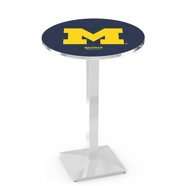Holland Bar Stool Co 42" Chrome Michigan Pub Table, 36" dia. Top - L217C4236MICHUN