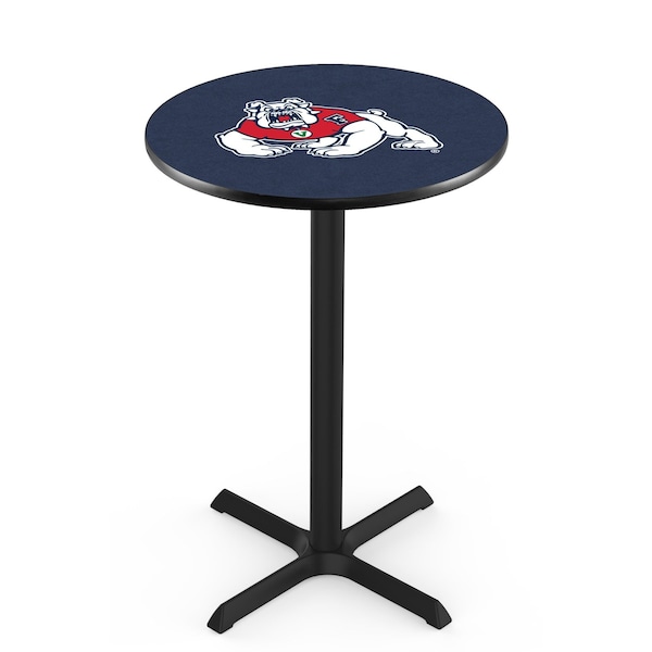 Holland Bar Stool Co 42" Blk Wrinkle Fresno State Pub Table, 36" dia. Top - L211B4236FRESST