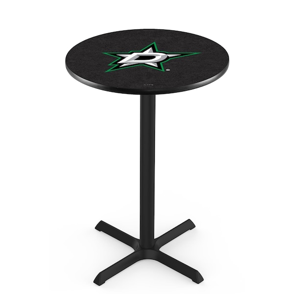 Holland Bar Stool Co 42" Blk Wrinkle Dallas Stars Pub Table, 36" dia. Top - L211B4236DALSTA