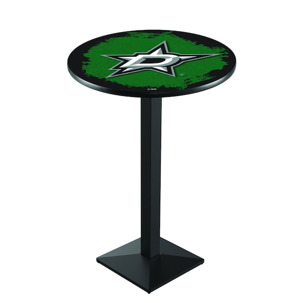Holland Bar Stool Co 36" Blk Wrinkle Dallas Stars Pub Table - L217B3628DALSTA