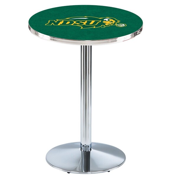 Holland Bar Stool Co 42" Chrome North Dakota State Pub Table, 36" dia. Top - L214C4236NDAKST-G