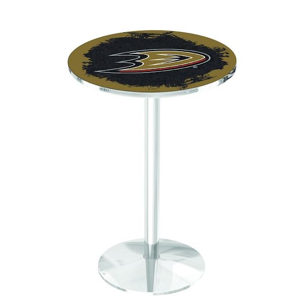 Holland Bar Stool Co 42" Chrome Anaheim Ducks Pub Table - L214C4228ANADKS