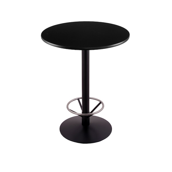 Holland Bar Stool Co 42" 214 Black Table 30" dia. Top, Foot Ring - 214-2242BW30RFTRG