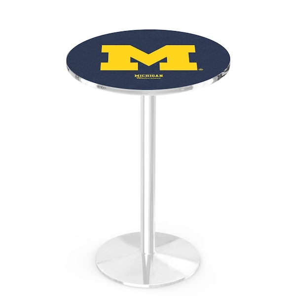 Holland Bar Stool Co 36" Chrome Michigan Pub Table, 36" dia. Top - L214C3636MICHUN