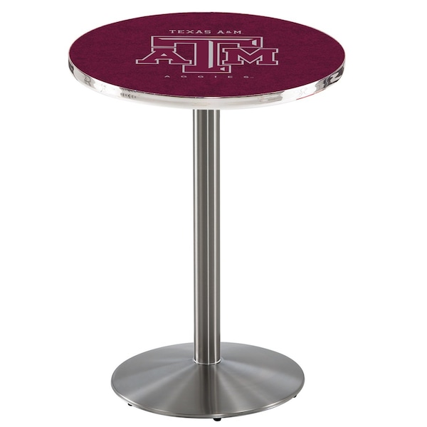 Holland Bar Stool Co 42" Stainless Steel Texas A&M Pub Table - L214S4228TEXA-M