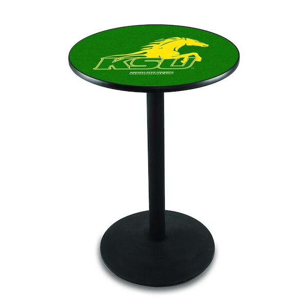 Holland Bar Stool Co 36" Blk Wrinkle Kentucky State University Pub Table, 36" dia. Top - L214B3636KYSTUN