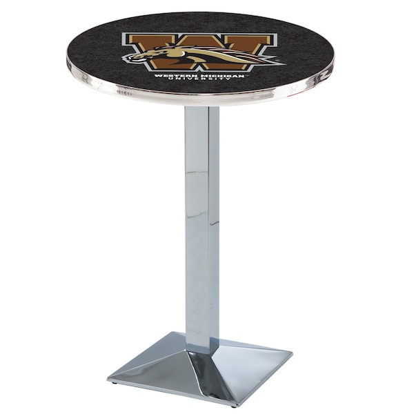 Holland Bar Stool Co 36" Chrome Western Michigan Pub Table - L217C3628WESTMI