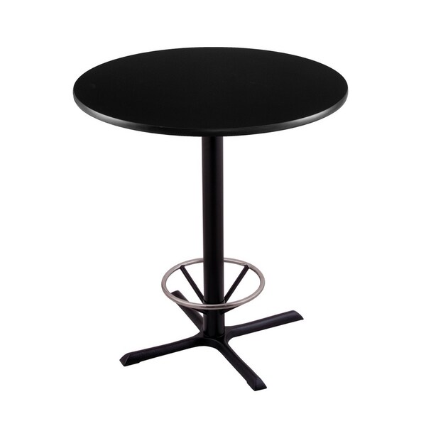 Holland Bar Stool Co 42" 211 Black Table, 36" dia. Top, Foot Ring - 211-3042BW36RFTRG