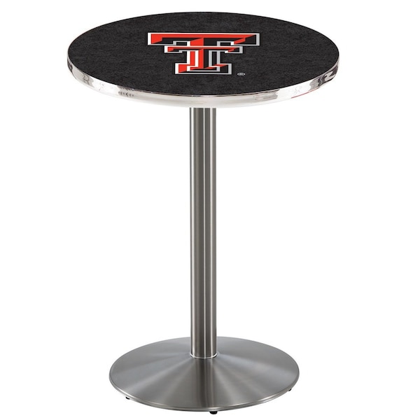Holland Bar Stool Co 42" Stainless Steel Texas Tech Pub Table, 36" dia. Top - L214S4236TXTECH