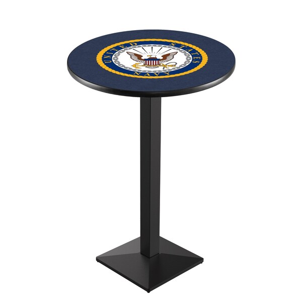 Holland Bar Stool Co 36" Blk Wrinkle U.S. Navy Pub Table - L217B3628NAVY