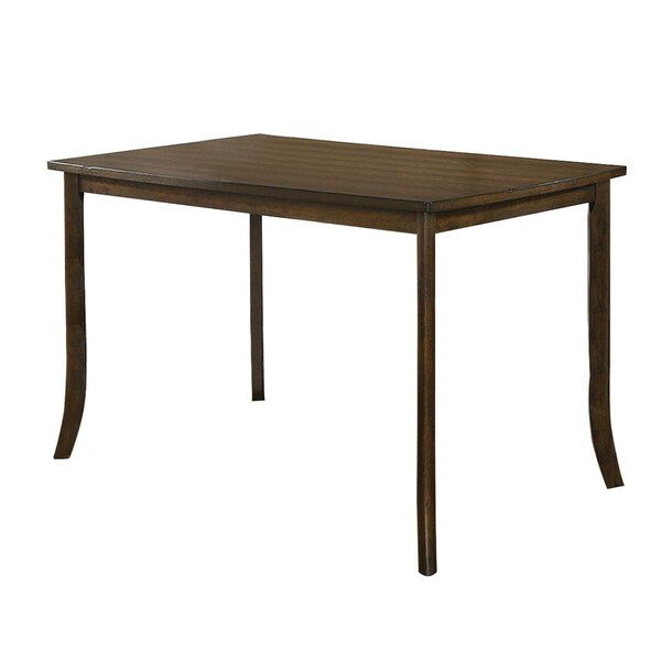 Benjara Rectangular Wooden Top Counter Height Table with Saber Legs, Brown - BM230597