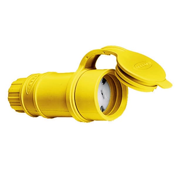 Bryant Straight Blade Devices, Elastomeric, Female, 15A 125V, 2-Pole 3-Wire Grndng, 5-15P, Screw Terminal - BRY15W47