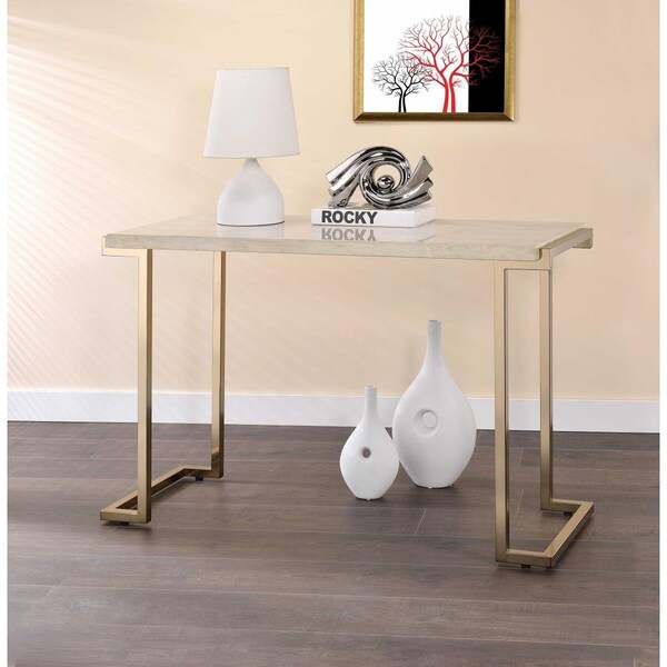 Salle De Bain Usa Faux Marble Paper Veneer Sofa Table - Champagne - SA3660878
