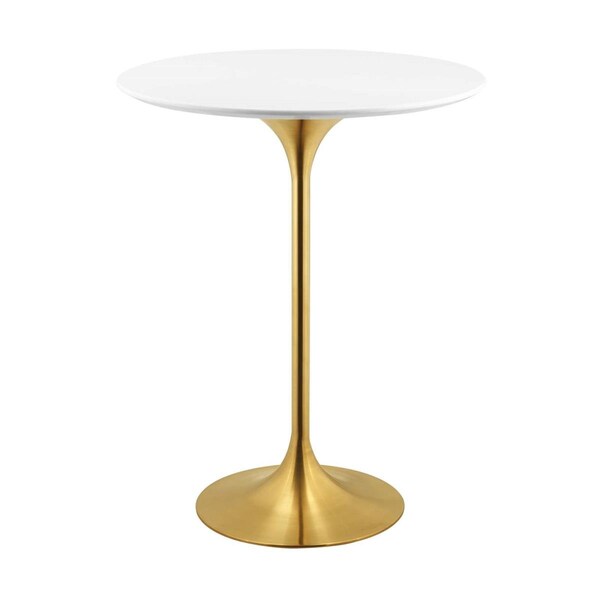 Modway Furniture Lippa 28 in. Bar Table - Gold White, 40.5 x 27.5 x 27.5 in. - EEI-3262-GLD-WHI