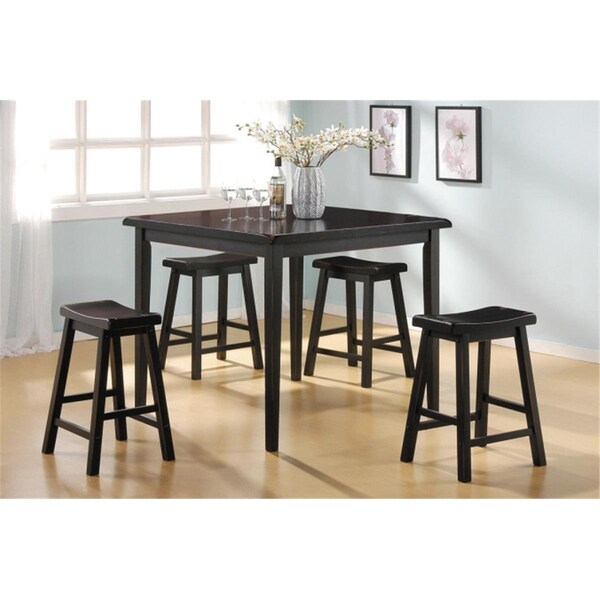 Acme Furniture Industry Gaucho 5 Pieces Counter Height Dining Set in Dark Walnut - 7288