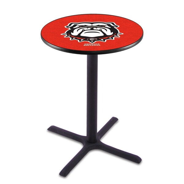 Holland Bar Stool Co 42" Blk Wrinkle Georgia "Bulldog" Pub Table - L211B4228GA-DOG