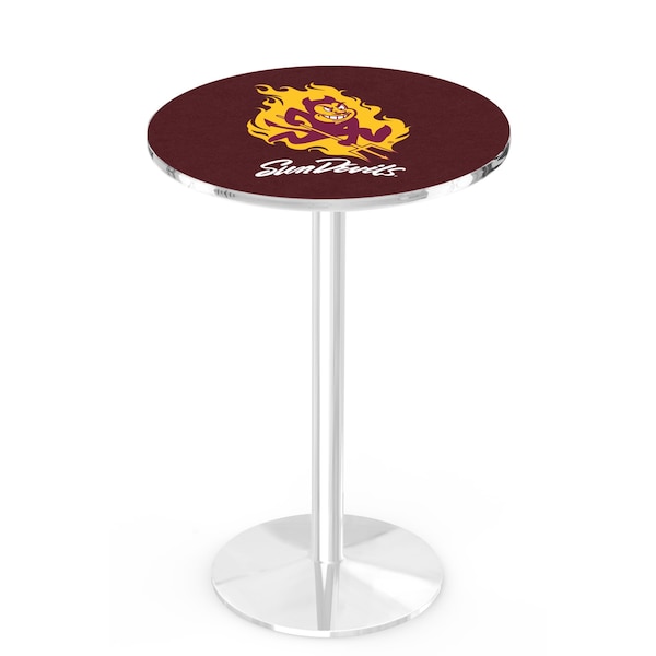Holland Bar Stool Co 42" Chrome Arizona State Pub Table, Sparky Logo - L214C4228ARIZST-S