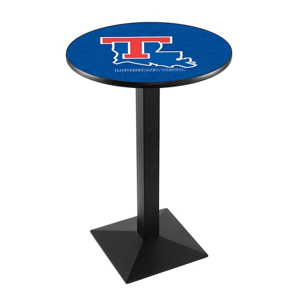 Holland Bar Stool Co 42" Blk Wrinkle Louisiana Tech Pub Table, 36" dia. Top - L217B4236LATECH