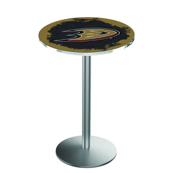 Holland Bar Stool Co 36" Stainless Steel Anaheim Ducks Pub Table - L214S3628ANADKS