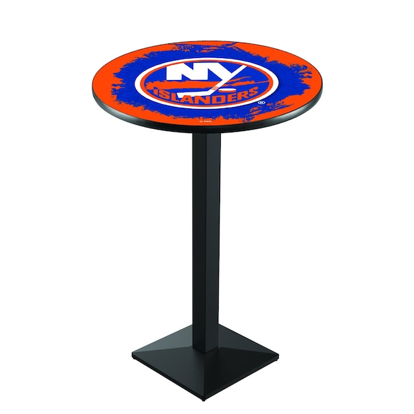 Holland Bar Stool Co 36" Blk Wrinkle New York Islanders Pub Table - L217B3628NYISLN