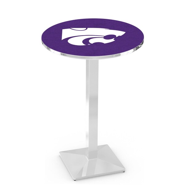 Holland Bar Stool Co 42" Chrome Kansas State Pub Table, 36" dia. Top - L217C4236KNSASS