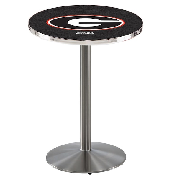 Holland Bar Stool Co 36" Stainless Steel Georgia "G" Pub Table, 36" dia. Top - L214S3636GA-G