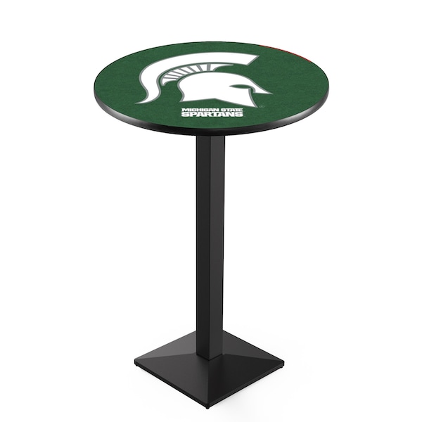Holland Bar Stool Co 36" Blk Wrinkle Michigan State Pub Table - L217B3628MICHST