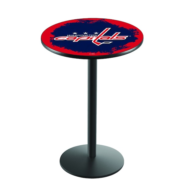 Holland Bar Stool Co 42" Blk Wrinkle Washington Capitals Pub Table - L214B4228WSHCAP