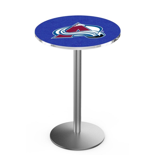 Holland Bar Stool Co 36" Stainless Steel Colorado Avalanche Pub Table, 36" dia. Top - L214S3636COLAVA