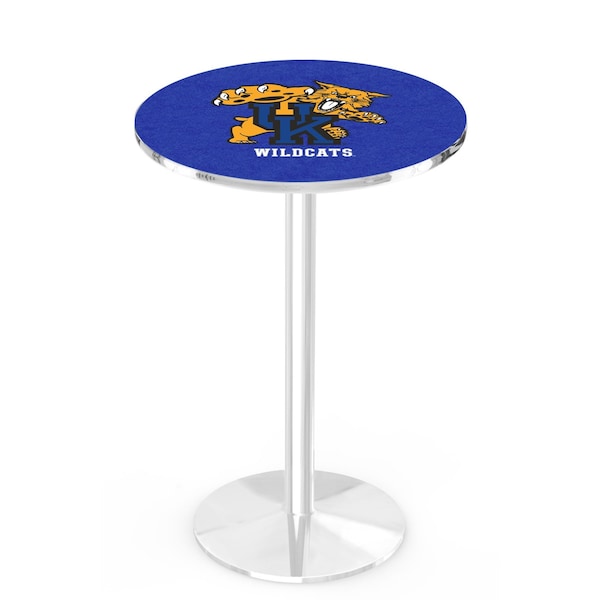 Holland Bar Stool Co 42" Chrome Kentucky "Wildcat" Pub Table, 36" dia. Top - L214C4236UKYCAT