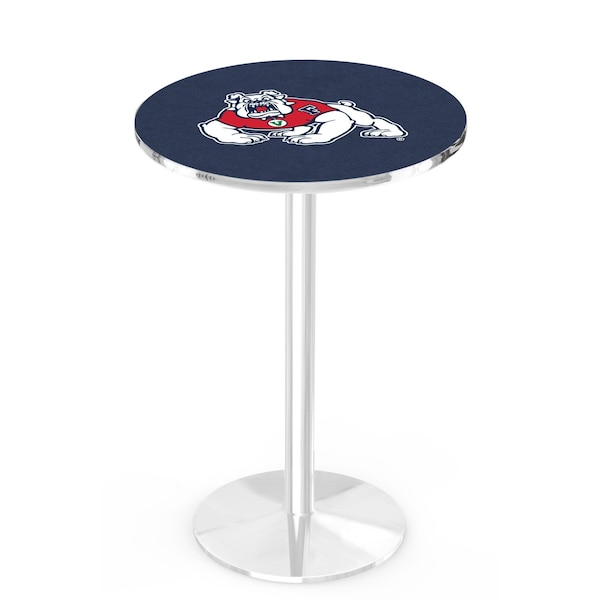 Holland Bar Stool Co 42" Chrome Fresno State Pub Table, 36" dia. Top - L214C4236FRESST