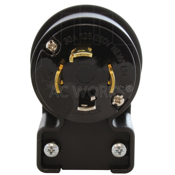 Ac Works NEMA L14-30P 30A 125/250V 4-Prong Elbow Locking Male Plug With UL, C-UL Approval - ASEL1430P