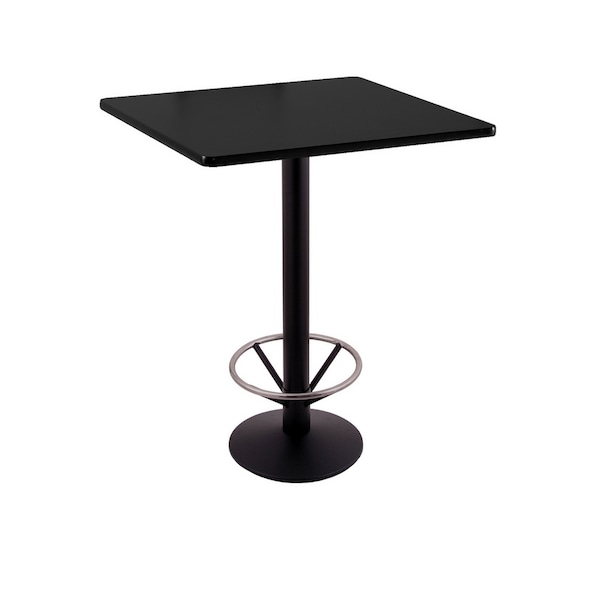 Holland Bar Stool Co 36" 214 Black Table, 30" x 30" Square Top, Foot Ring - 214-1636BW30SQFTRG