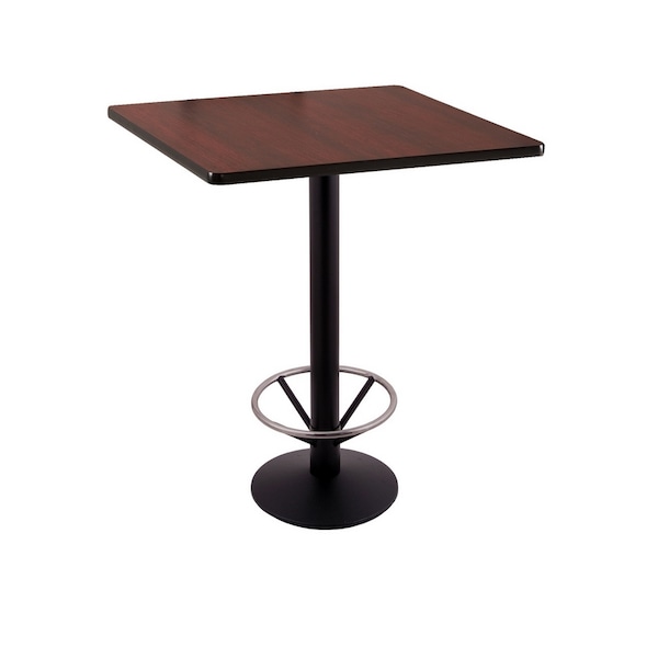 Holland Bar Stool Co 36" 214 Black Table, 30" x 30" Square Top, Foot Ring - 214-1636BW30SQFTRG