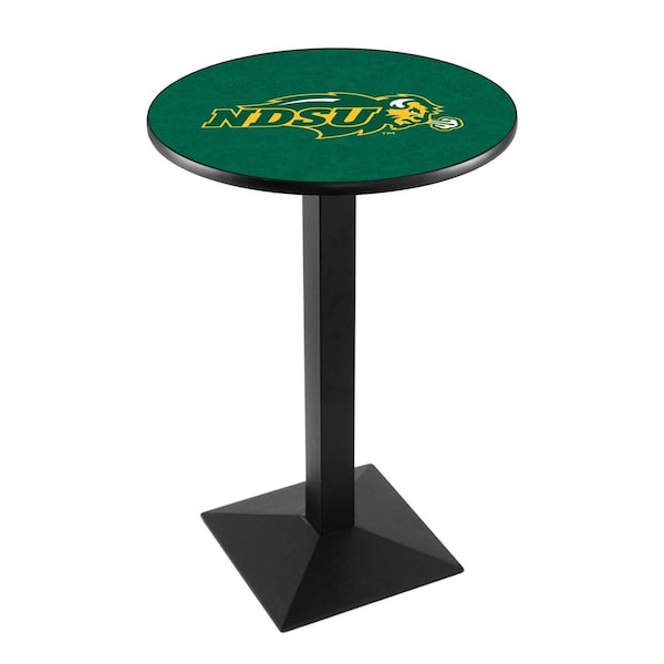 Holland Bar Stool Co 42" Blk Wrinkle North Dakota State Pub Table, 36" dia. Top - L217B4236NDAKST-G