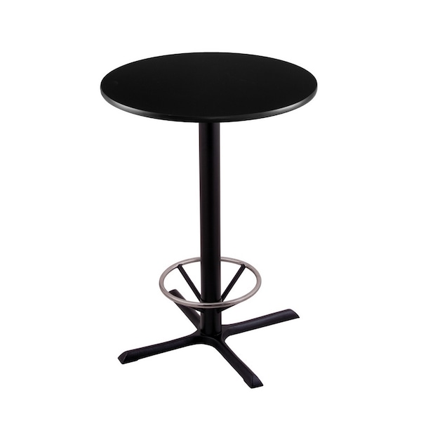 Holland Bar Stool Co 36" 211 Black Table, 30" dia. Top, Foot Ring - 211-3036BW30RFTRG