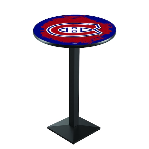 Holland Bar Stool Co 42" Blk Wrinkle Montreal Canadiens Pub Table - L217B4228MONCAN