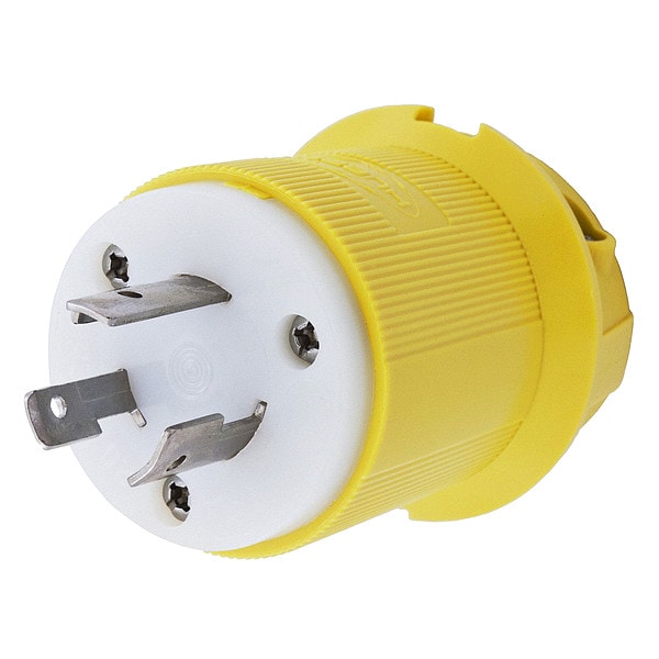 Hubbell 20A Marine Twist-Lock Plug 2P 3W 125VAC L5-20P YL - HBL23CM11
