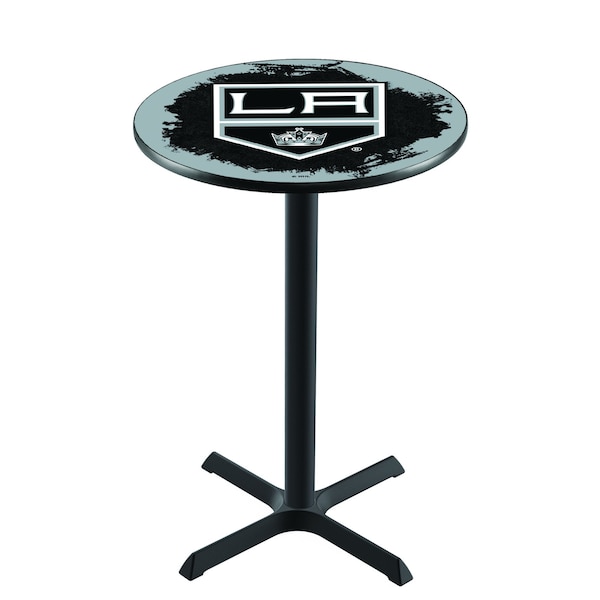 Holland Bar Stool Co 42" Blk Wrinkle Los Angeles Kings Pub Table - L211B4228LAKING