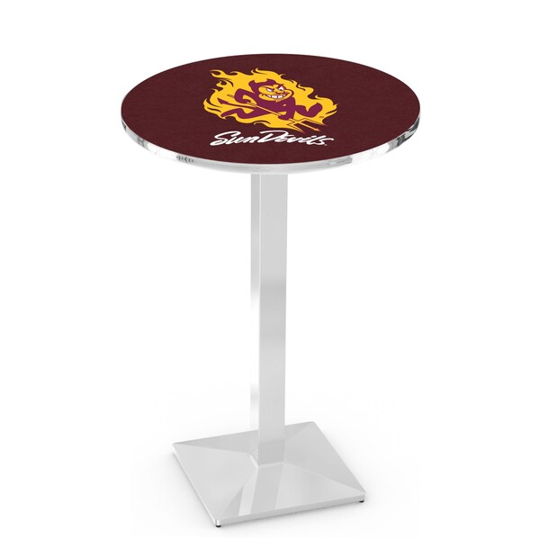 Holland Bar Stool Co 42" Chrome Arizona State Pub Table, Sparky Logo - L217C4228ARIZST-S
