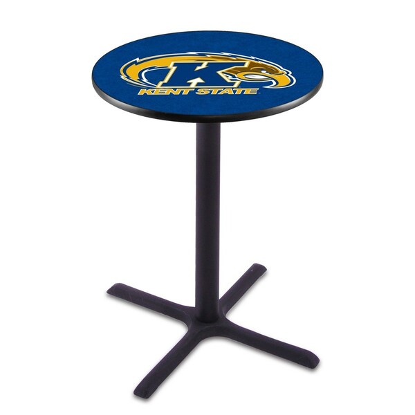 Holland Bar Stool Co 42" Blk Wrinkle Kent State Pub Table, 36" dia. Top - L211B4236KENTST