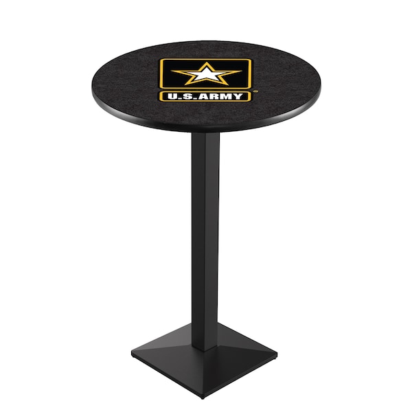 Holland Bar Stool Co 42" Blk Wrinkle U.S. Army Pub Table - L217B4228ARMY