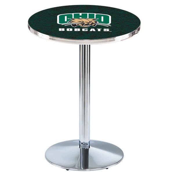 Holland Bar Stool Co 36" Chrome Ohio University Pub Table - L214C3628UNIVOH