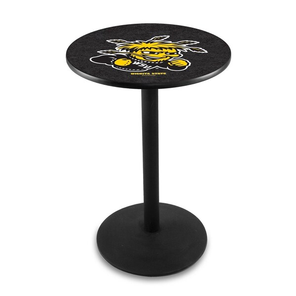 Holland Bar Stool Co 42" Blk Wrinkle Wichita State Pub Table, 36" dia. Top - L214B4236WICHST